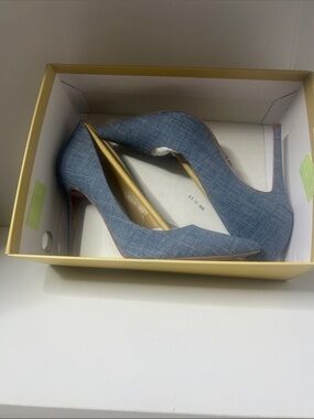 Michael Kors Denim Pointed-Toe Pumps - Light Blue